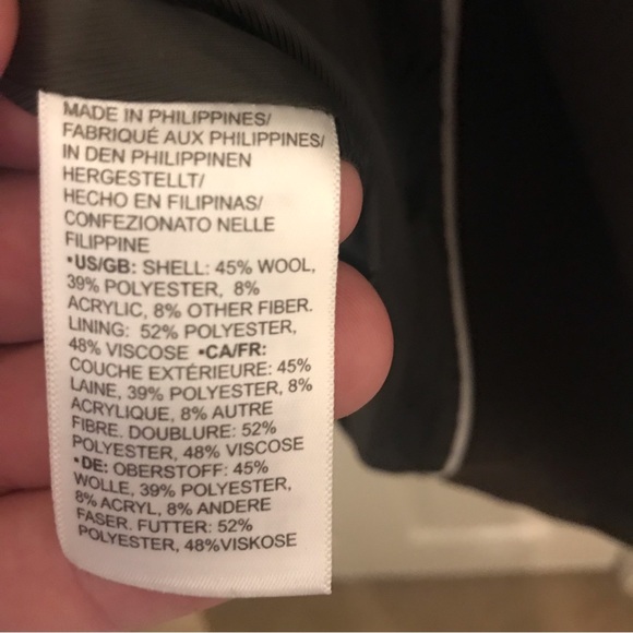 Lark and Ro Peacoat Women’s Size 0 Wool Blend Dark Olive New Without Tags - Picture 7 of 8